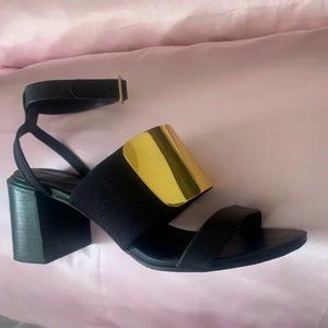 See By Chloe black sandals with gold plate sz 38